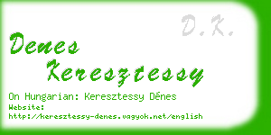 denes keresztessy business card
