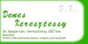 denes keresztessy business card